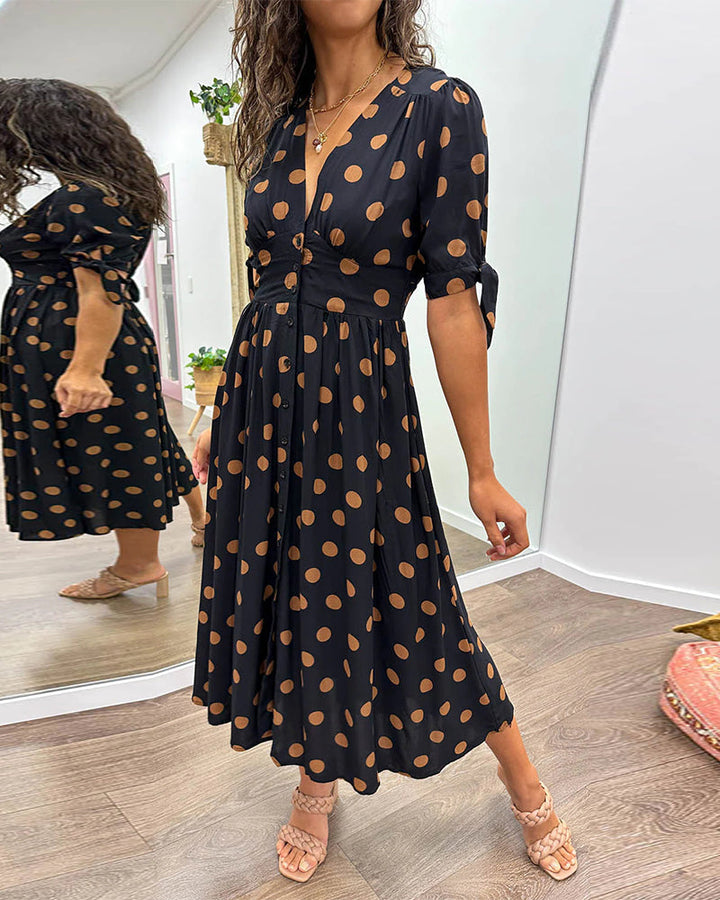 Monique™  |  Elegant Polka Dot Dress