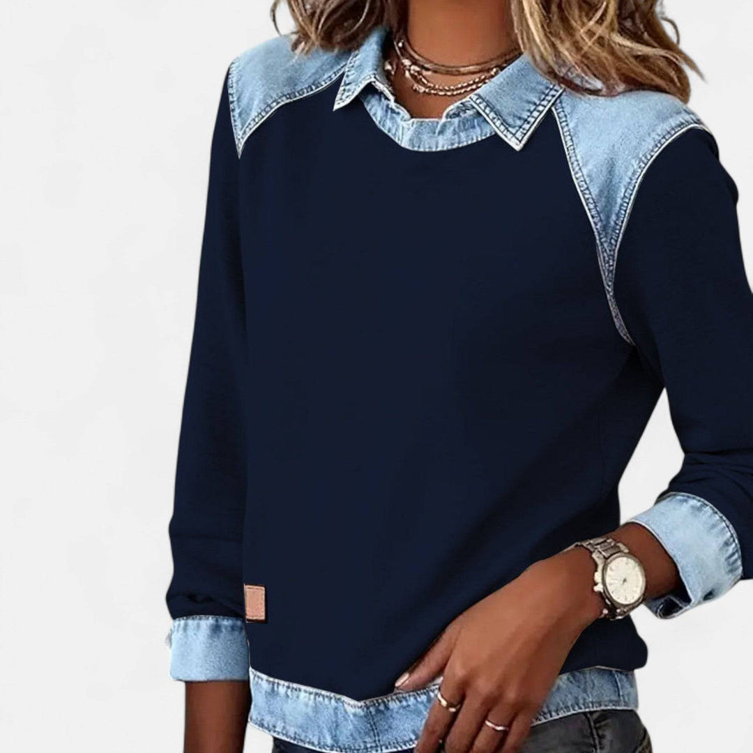 Zailah™ sophisticated sweater from Emma & Rose Cape Town, stylish blouse with intricate knit details and a comfortable fit.