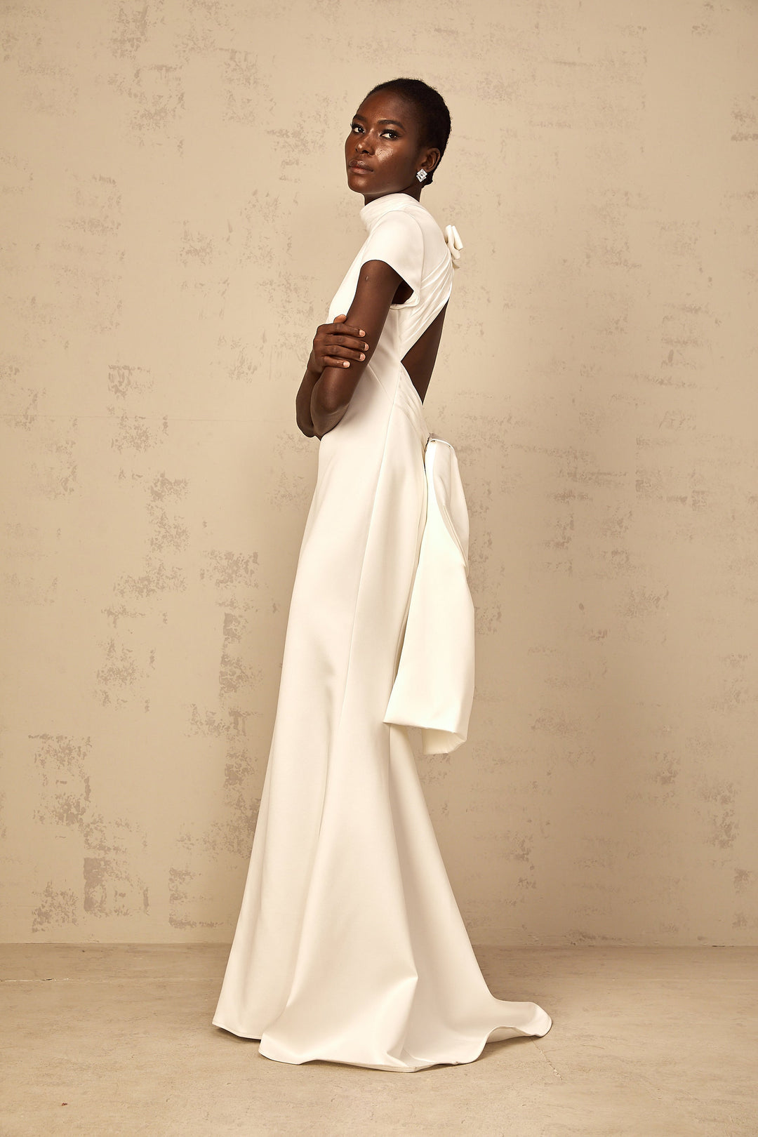 Anelis Statement Bow Mermaid Maxi Dress, view 6 - Elena Harper