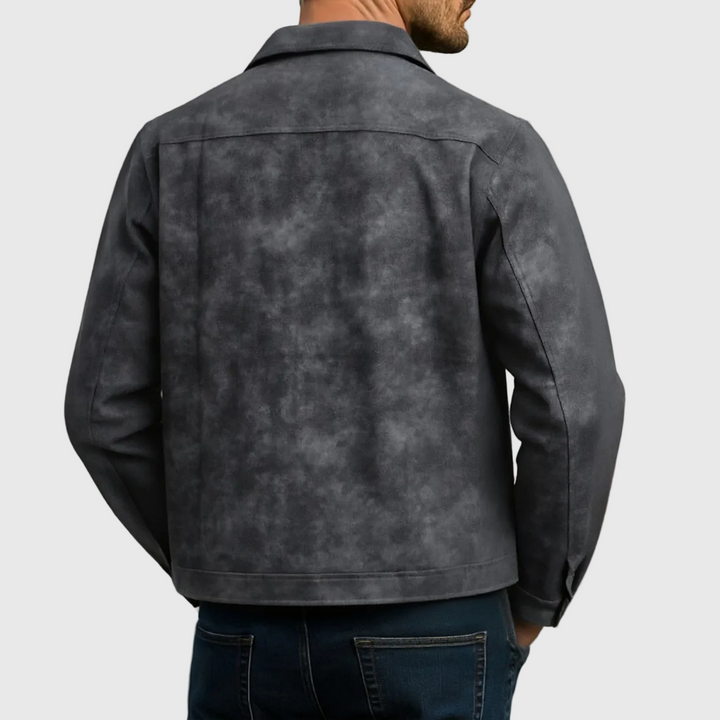 Rafael Classic Leather Jacket with Zipper, view 4 - Elena Harper