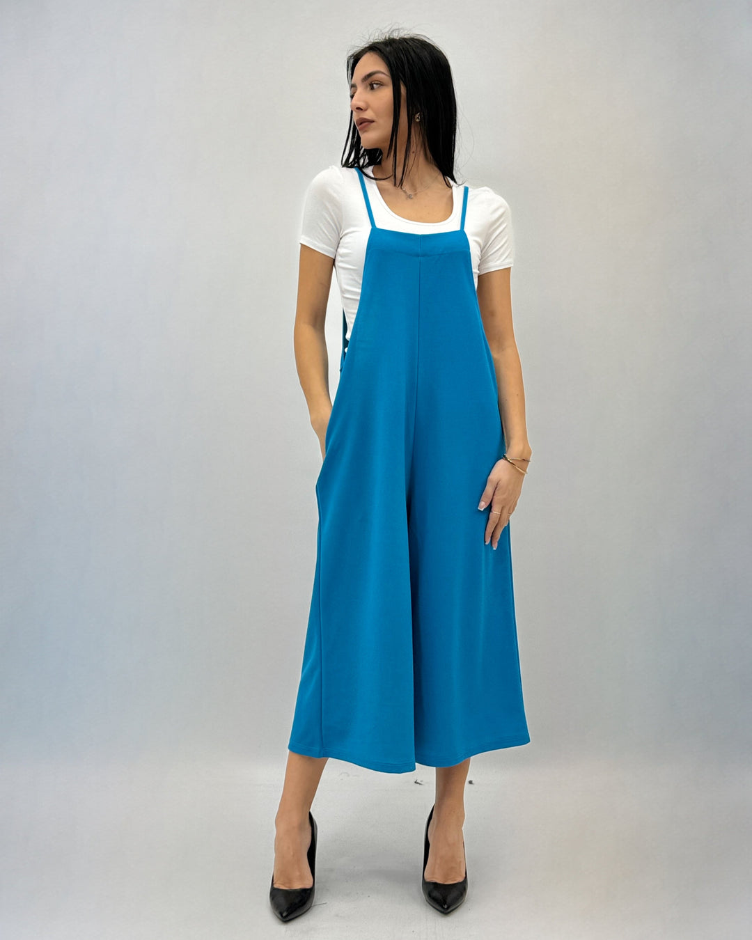 Yvette™  |  Sleeveless Wide Leg Dungarees