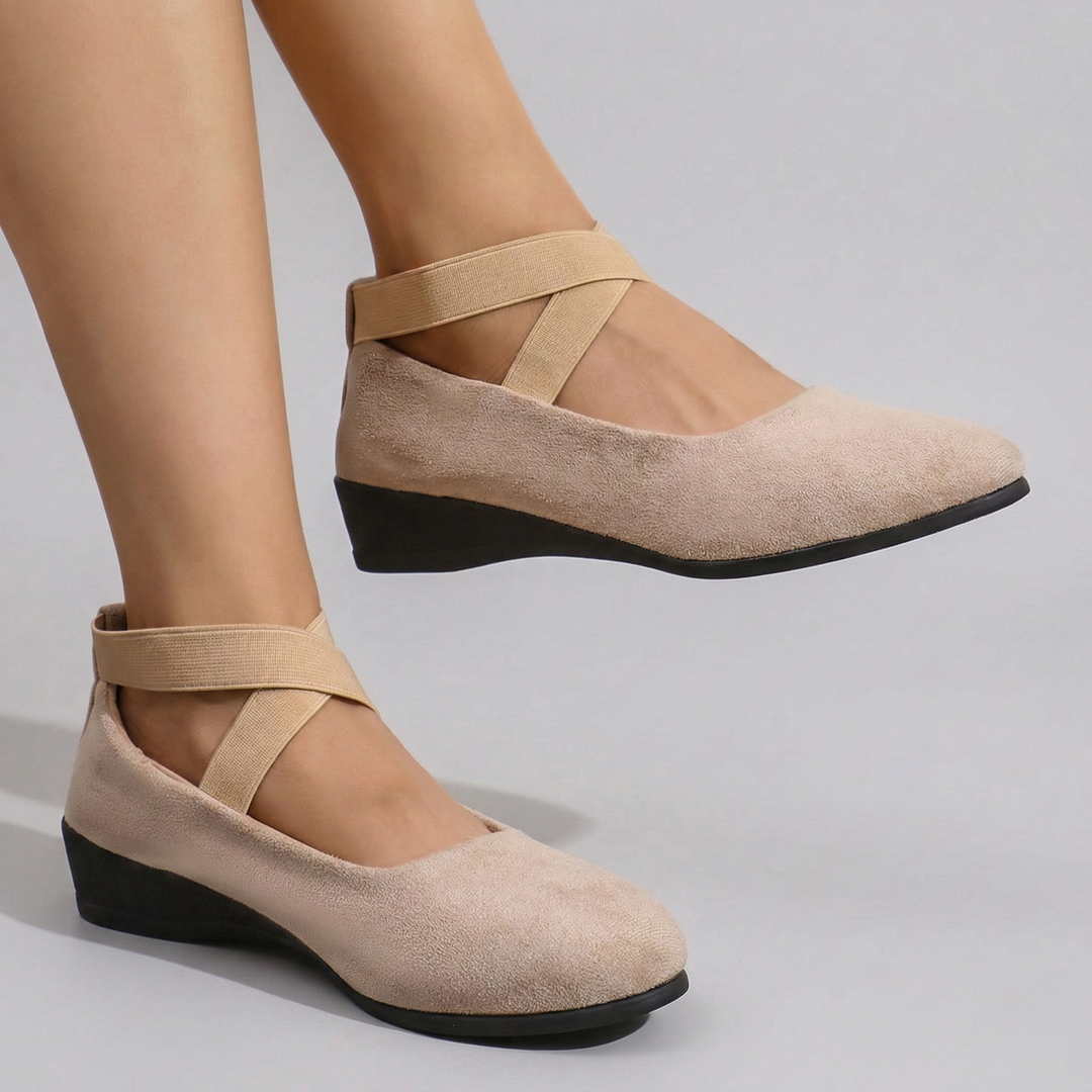 Madeleine Closed and Comfortable Wedge Shoes, view 5 - Elena Harper