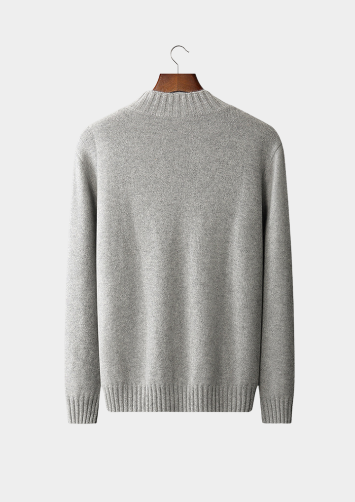 Emma & Rose cashmere mockneck sweater — premium winter knitwear