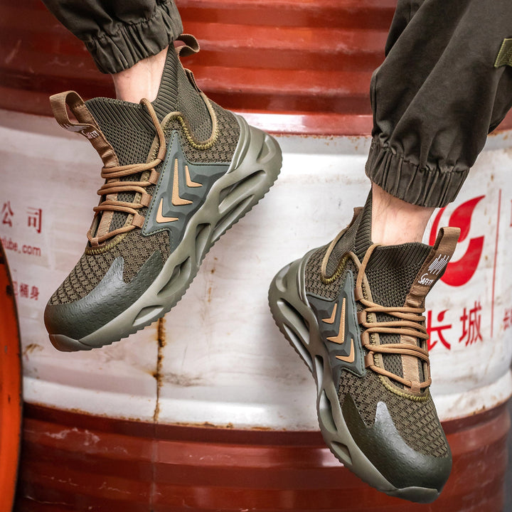 Breathable Flying Woven Anti-Smashing Safety Shoes EB