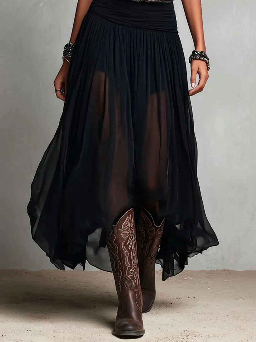ENSEMBLE EUPHORIE Double Layer Elegant Dress, view 3 - Elena Harper