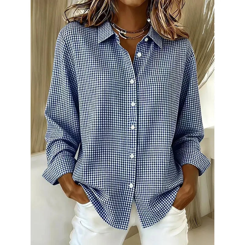 Flora - Classic Gingham Button Blouse