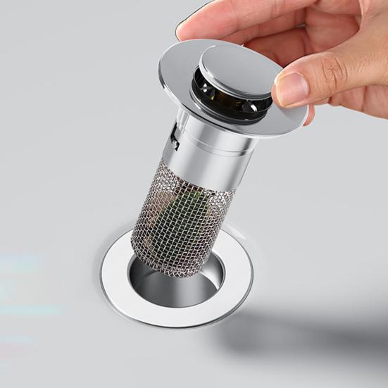 AbflussKlar™ Pop-up Drain Stopper with Integrated Strainer
