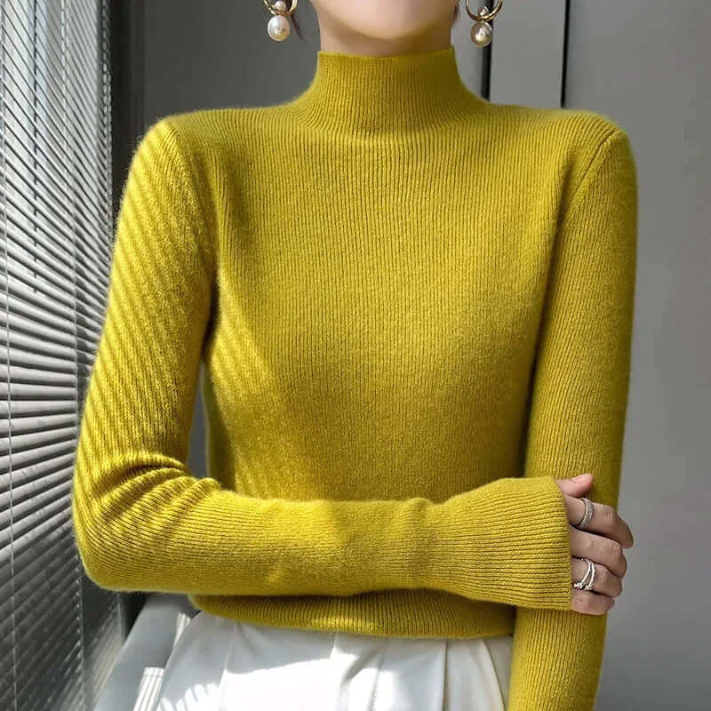 Women's Knitted Half Turtleneck Sweater