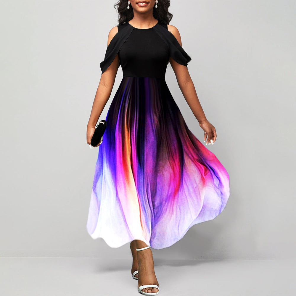 Agatha - Ingenious midi dress with draped sleeves and cold shoulders