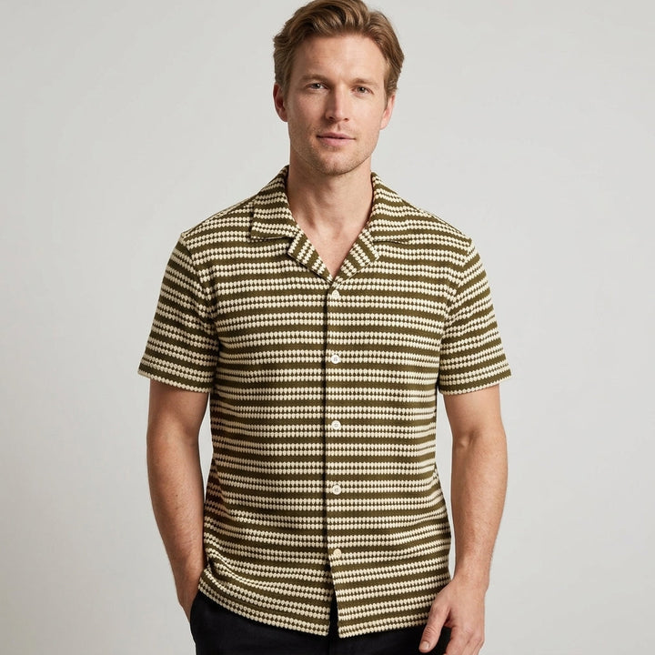 Textured V-Neck Shirt for Men