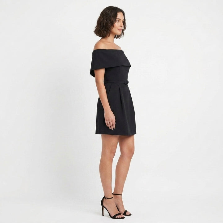 Black Off Shoulder A Line Dress