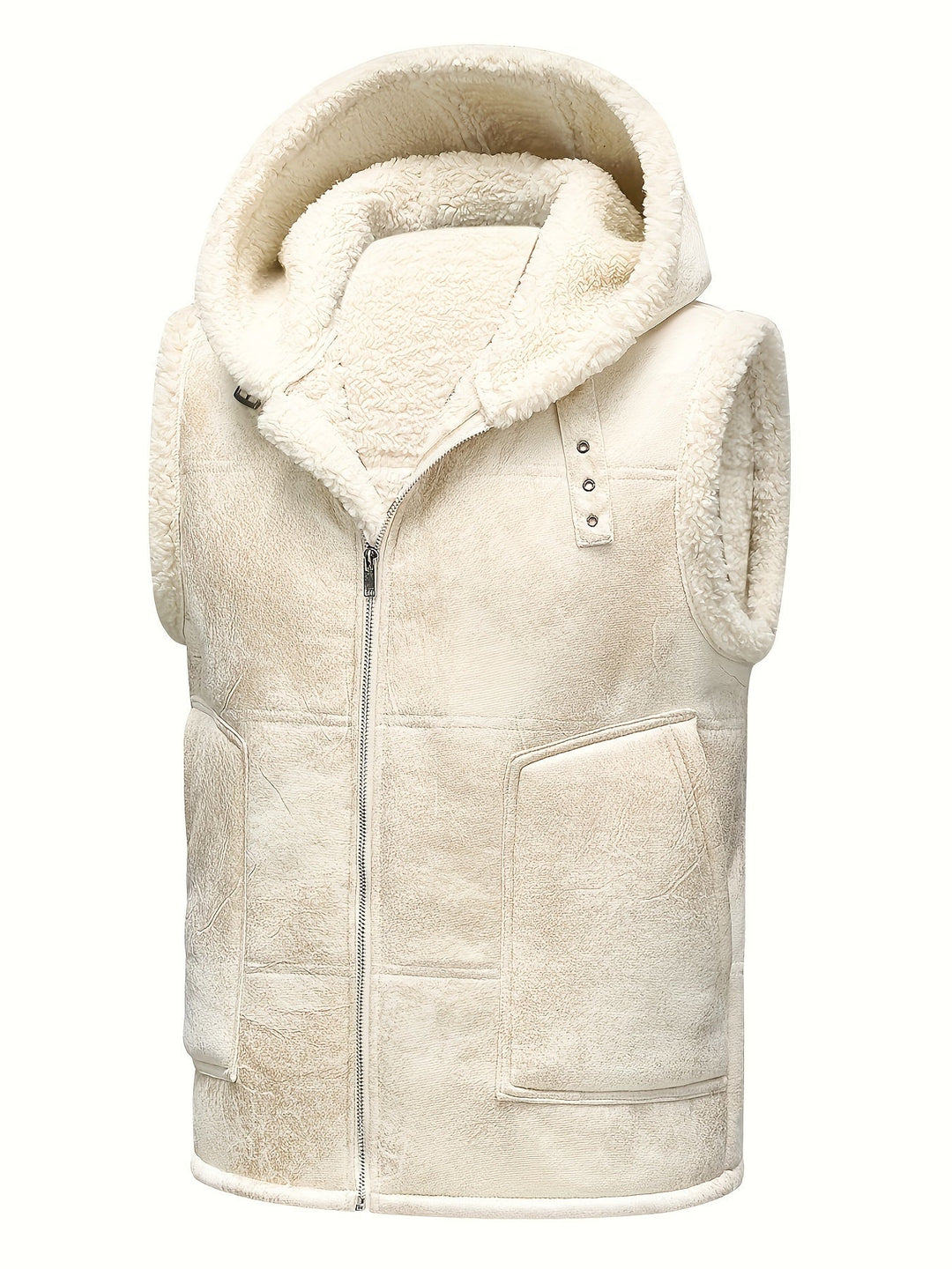 Hooded Vest with Zipper for Men - Elena Harper