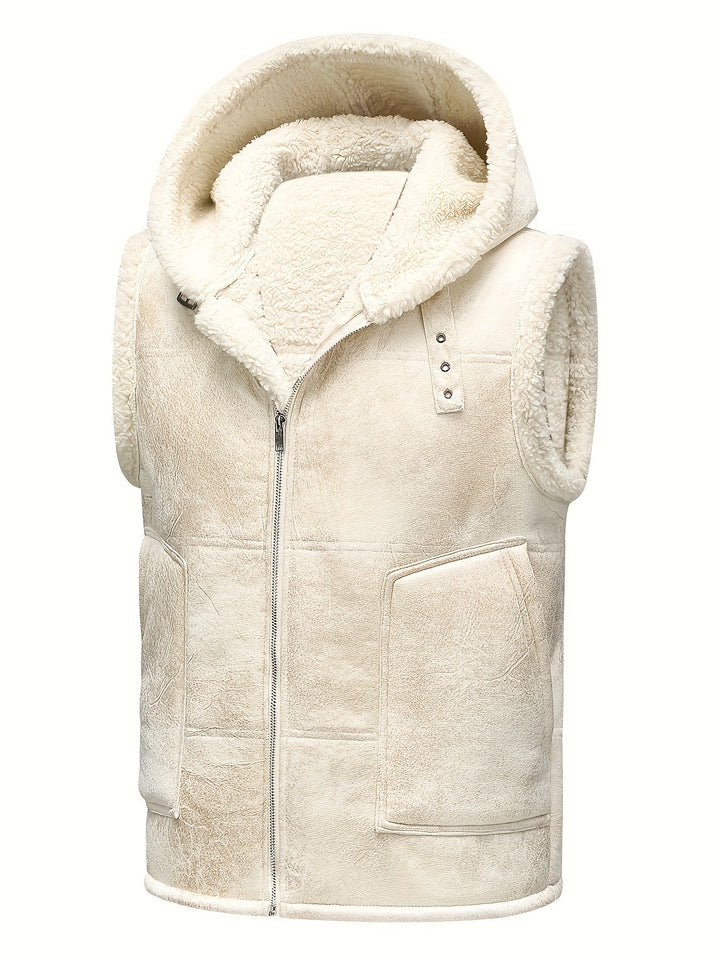 Hooded Vest with Zipper for Men - Elena Harper