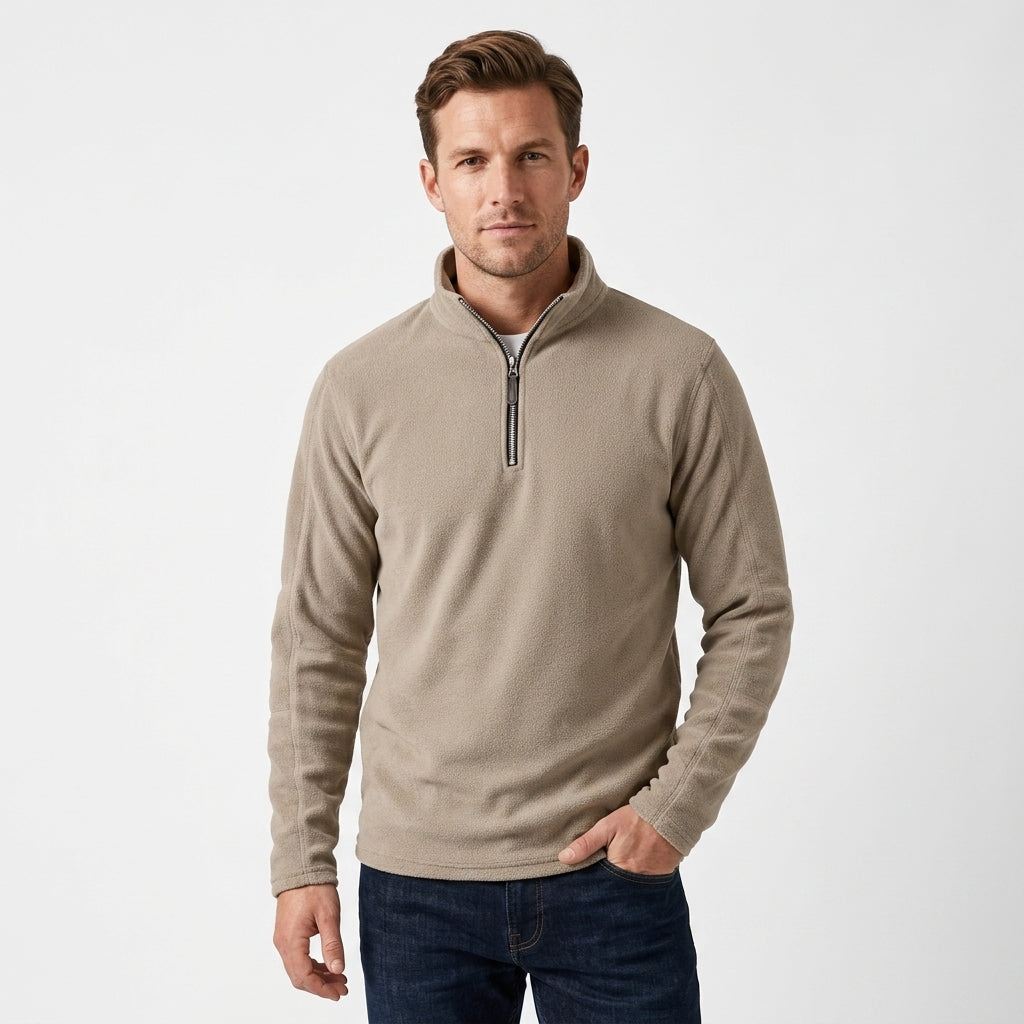 FLEECE ZIP HENLEY SWEATSHIRT FOR MEN