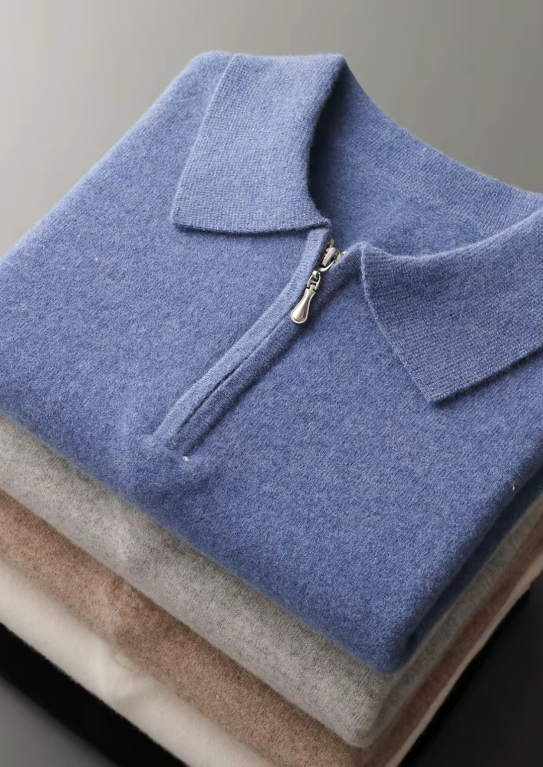 Emma & Rose wool half-zip knit polo — premium knitwear