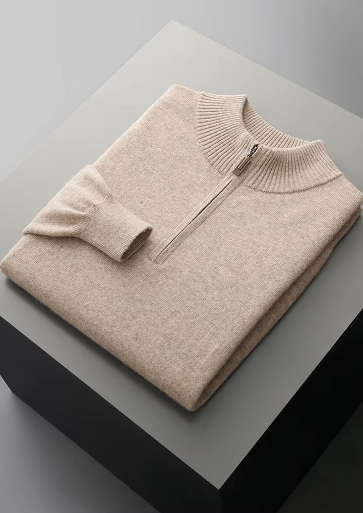 Emma & Rose wool half-zip sweater — premium knitwear