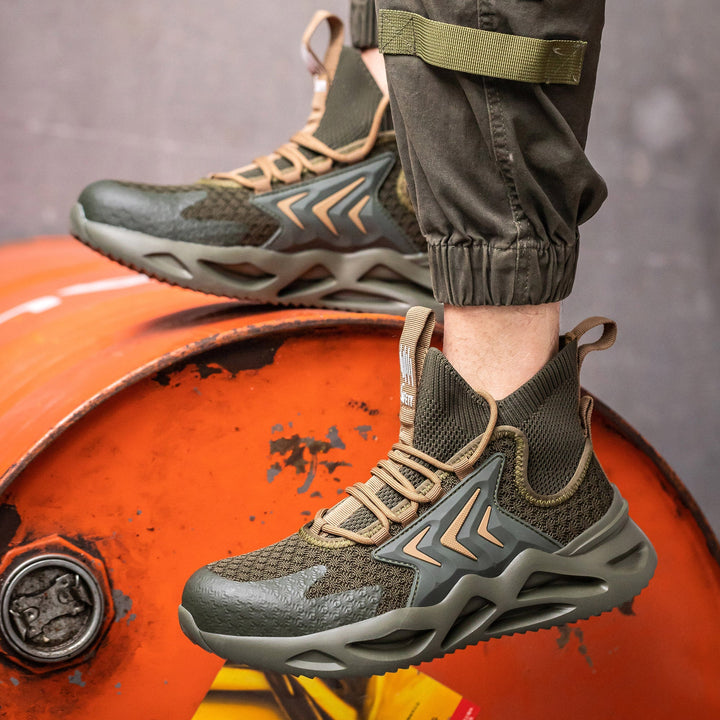 Breathable Flying Woven Anti-Smashing Safety Shoes EB