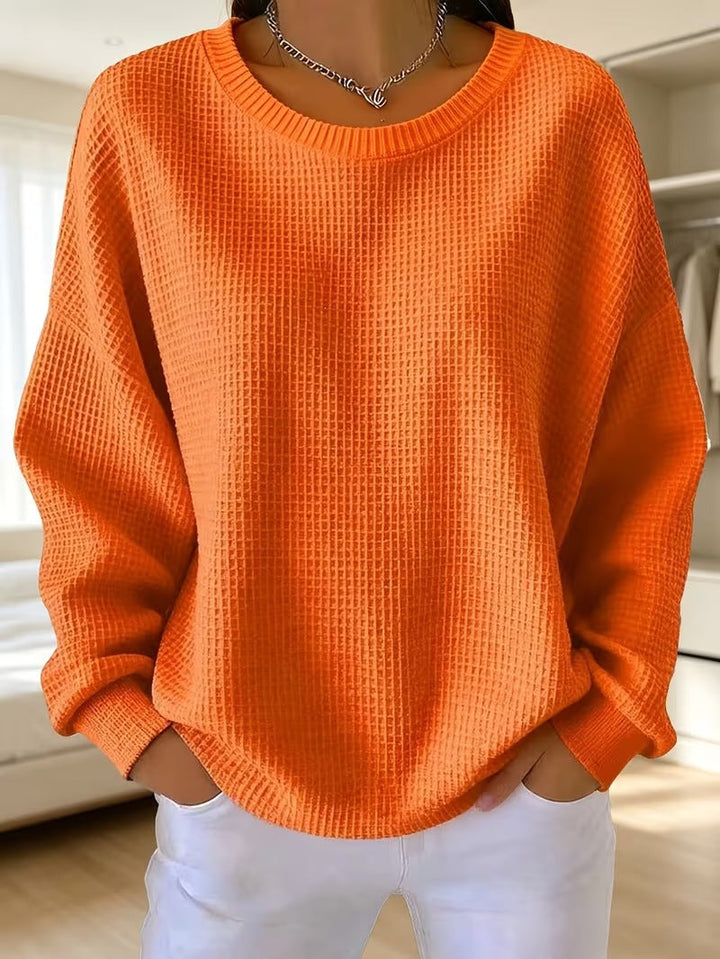 Women's Waffle Patchwork Sweatshirt - Soft and Casual