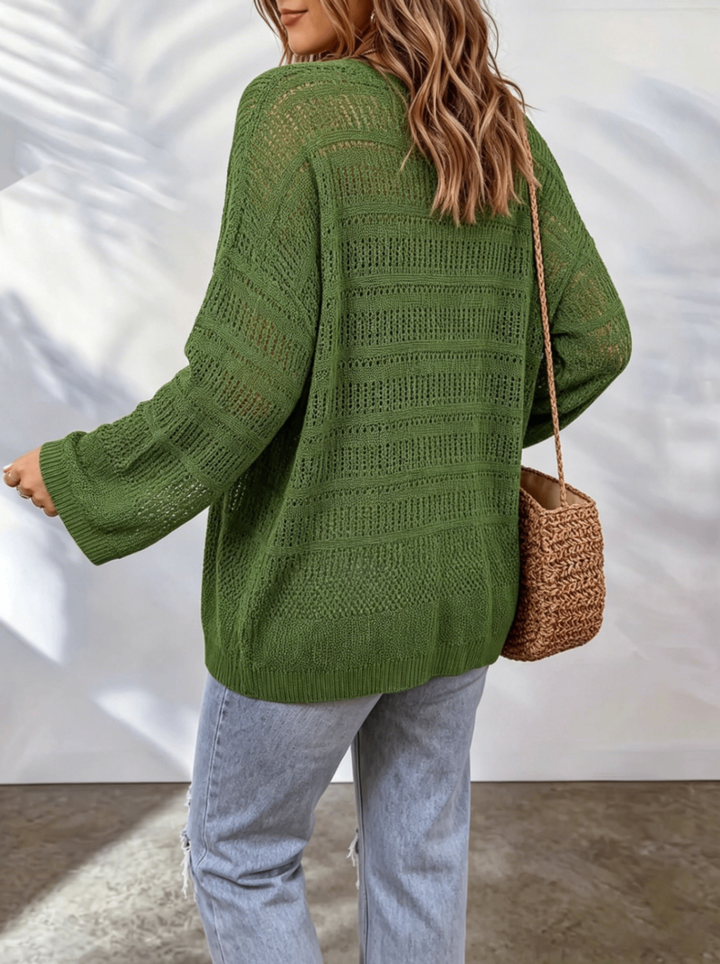 Women's Lightweight Knit Openwork Cardigan