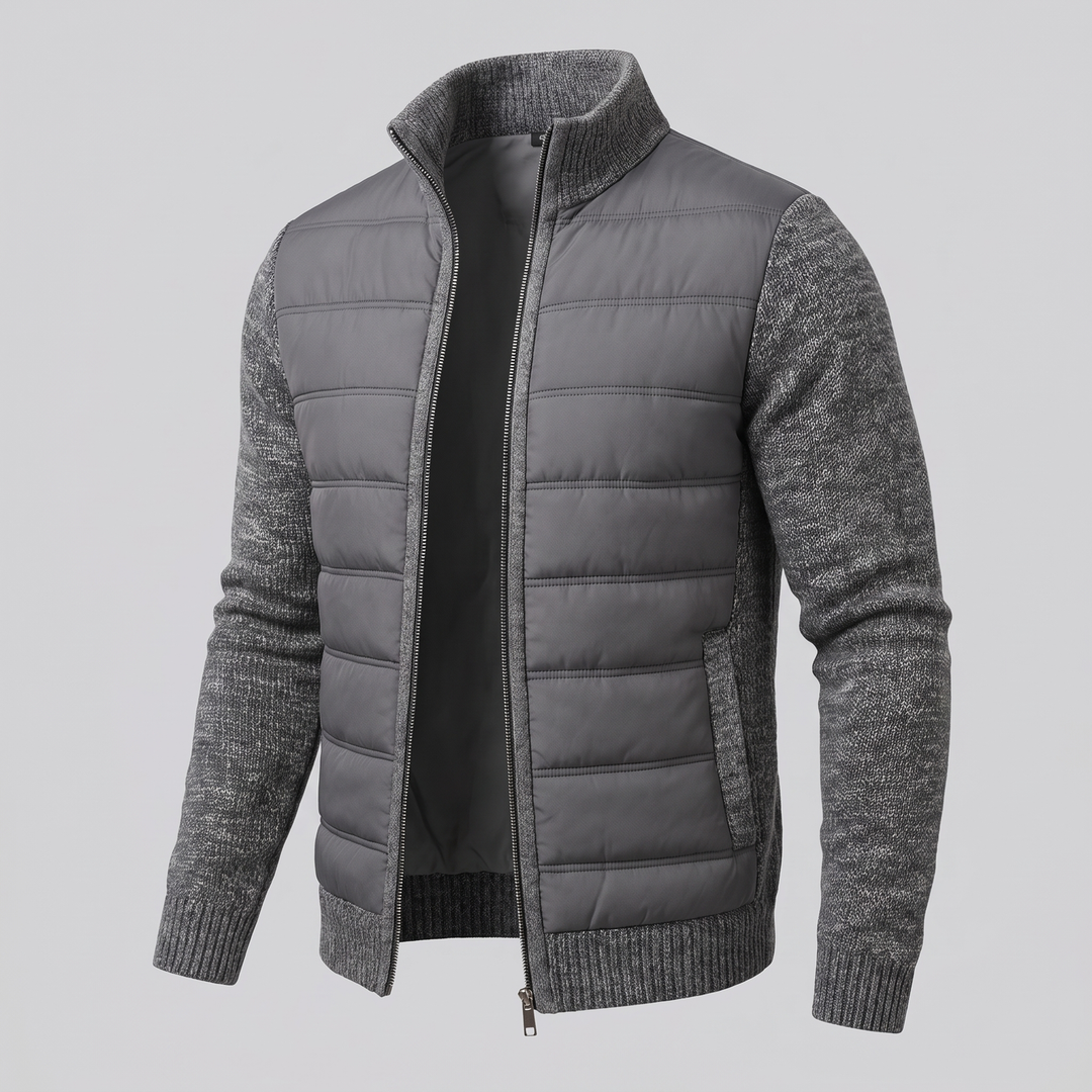 Liam | Sporty and Warm Men's Puffer Jacket with Fleece Sleeves