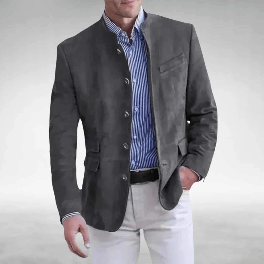 LAURENT MONACO | SUEDE COLLARED JACKET FOR MEN