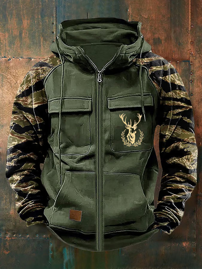 LAURENT MONACO | CLEAN ZIP HOODIE WITH MULTI-POCKETS FOR MEN