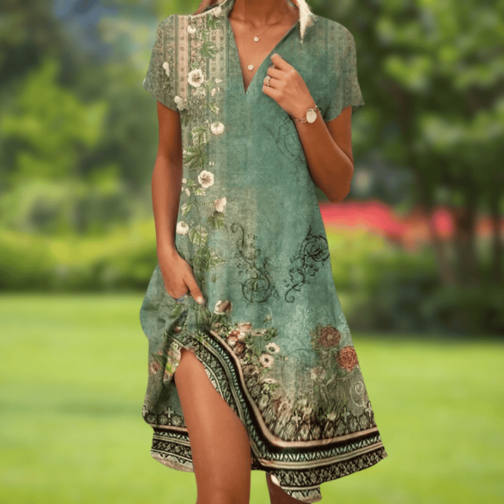 Women's Galiana V-Neck Elegant Floral Dress