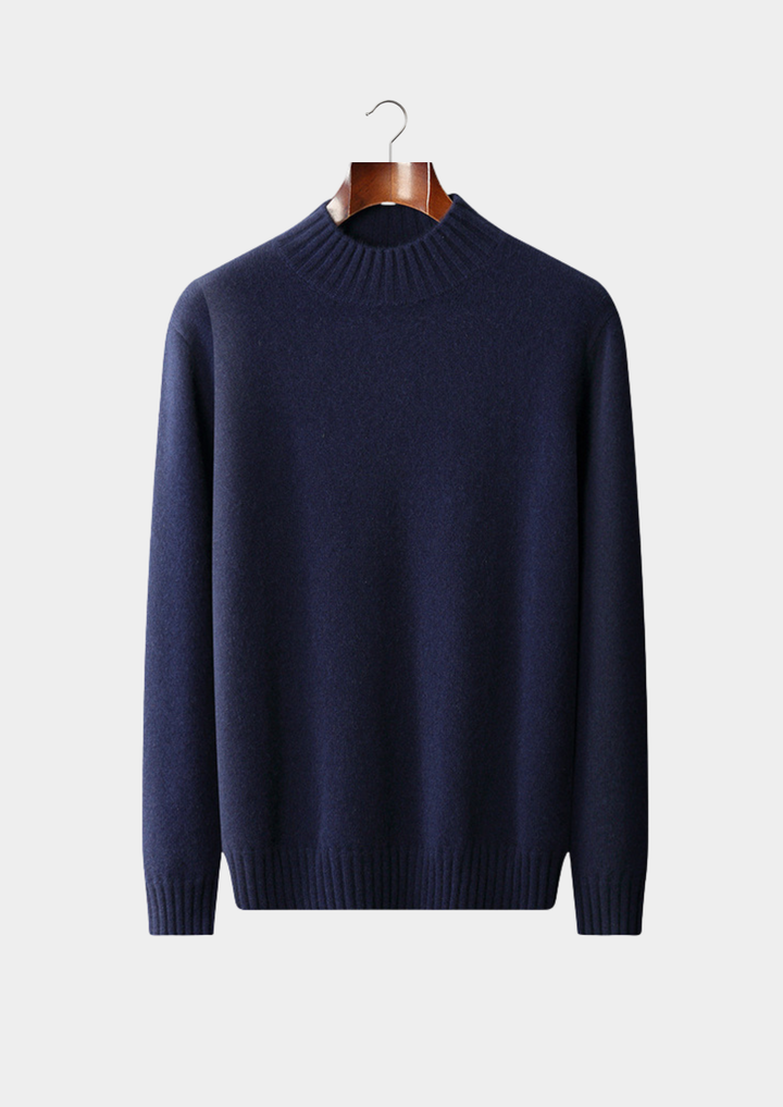 Emma & Rose cashmere mockneck sweater — premium winter knitwear