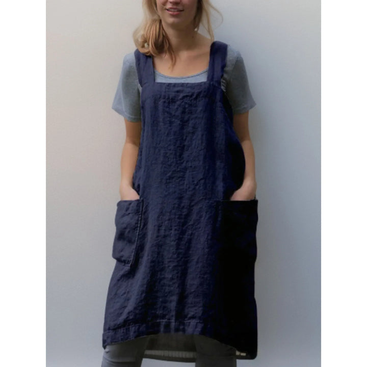 Women's Apron Dress Stylish Casual Dress with Pockets, view 7 - Elena Harper
