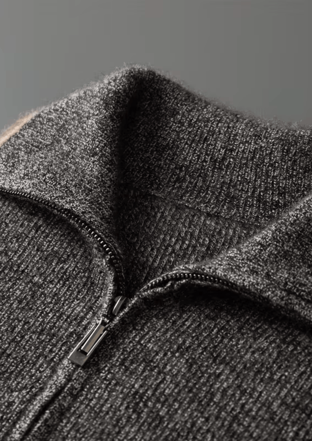 Emma & Rose cashmere striped zip cardigan — premium knitwear