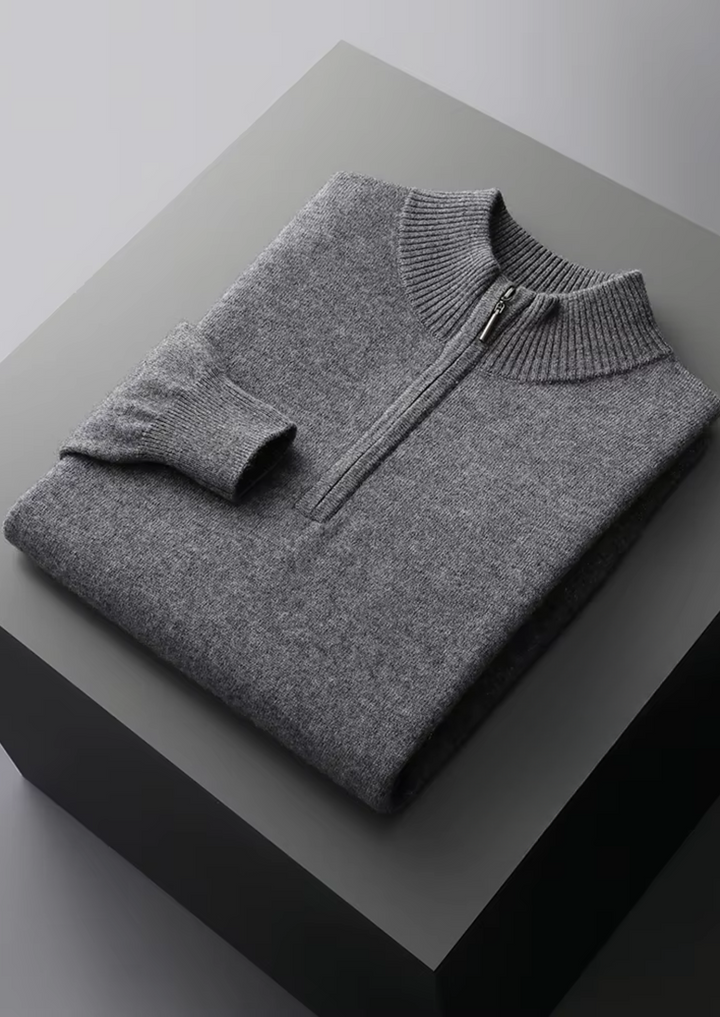 Emma & Rose wool half-zip sweater — premium knitwear