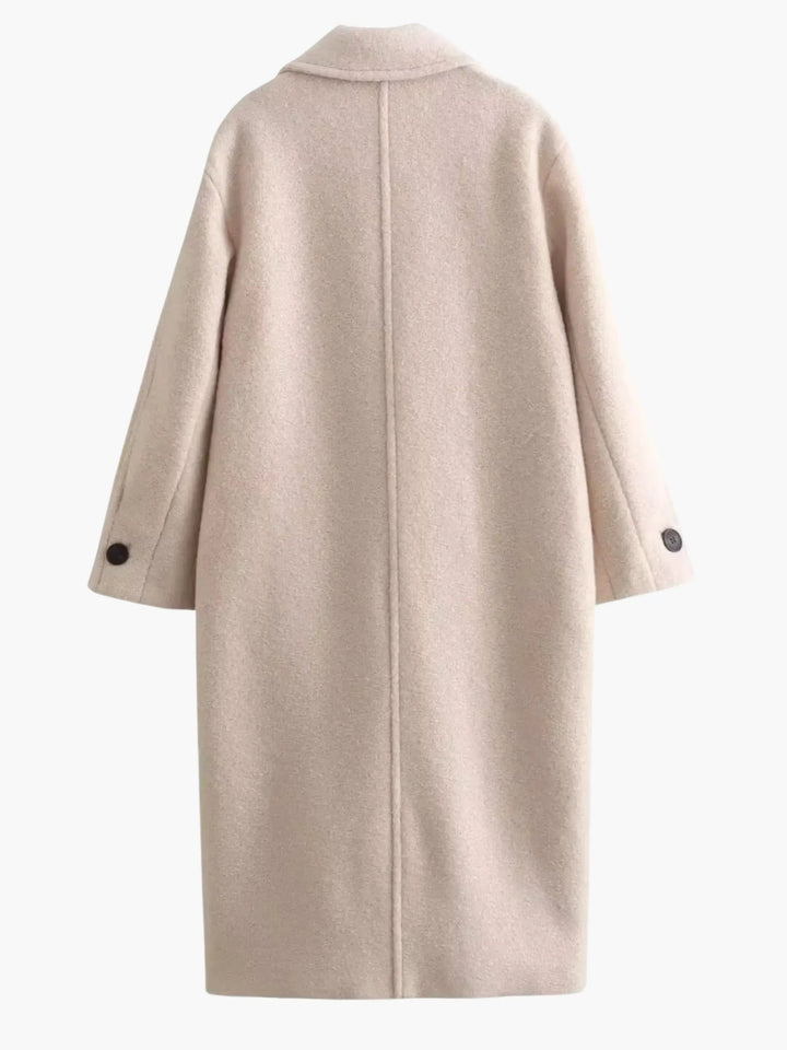 Oversized Camel Wool-Blend Coat, view 7 - Elena Harper