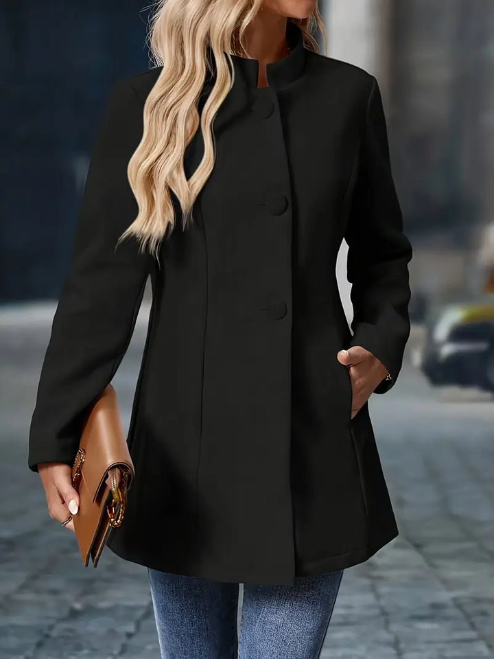 Valérie - Elegant Buttoned Jacket with High Collar