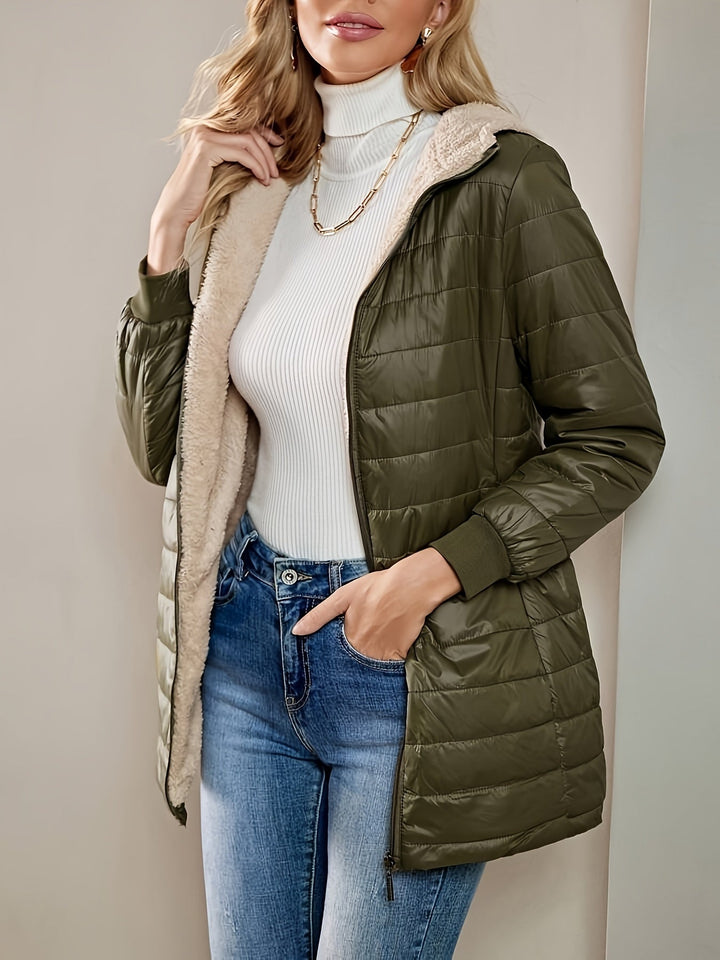 Fleece-Lined Women's Jacket with Zipper Eliza, view 3 - Elena Harper