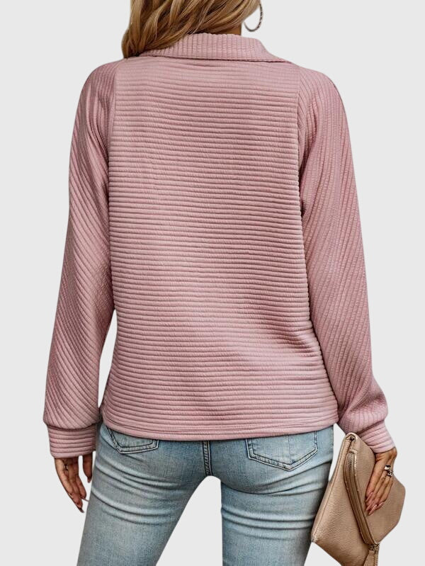 Emma & Rose knit zip-up sweater — women's winter knitwear