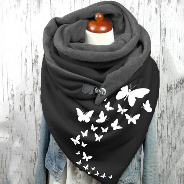 Warm Butterfly Print Scarf