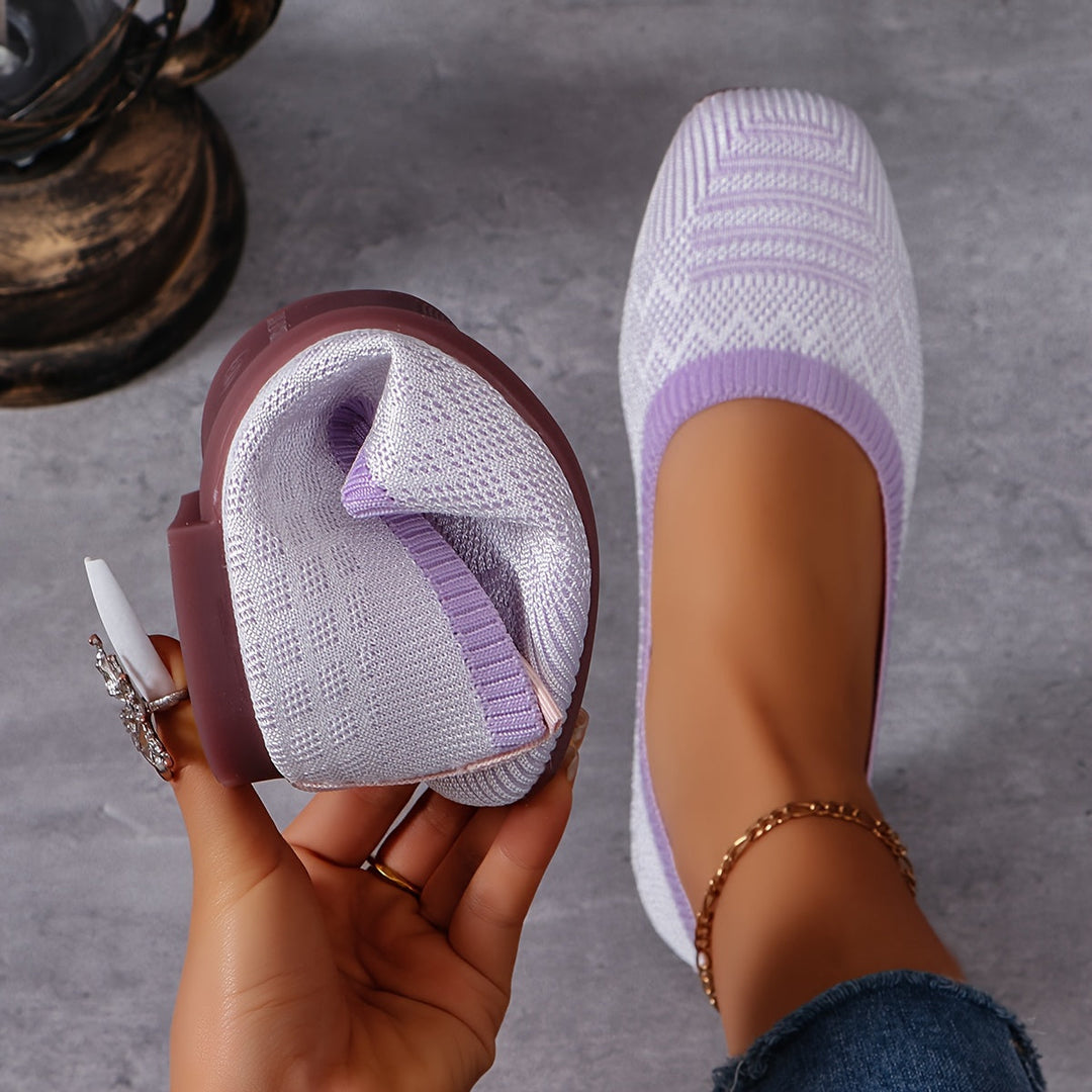 Black Elegance Woven Fabric Comfort Ballet Flats - Elena Harper