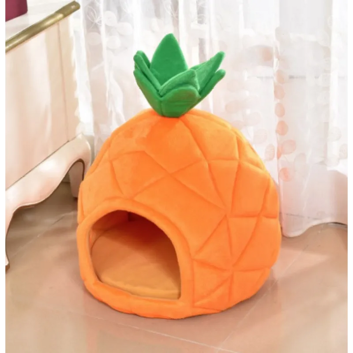 Unisex Pineapple Cat Cave - Cozy Pet Retreat for Cats & Small Dogs