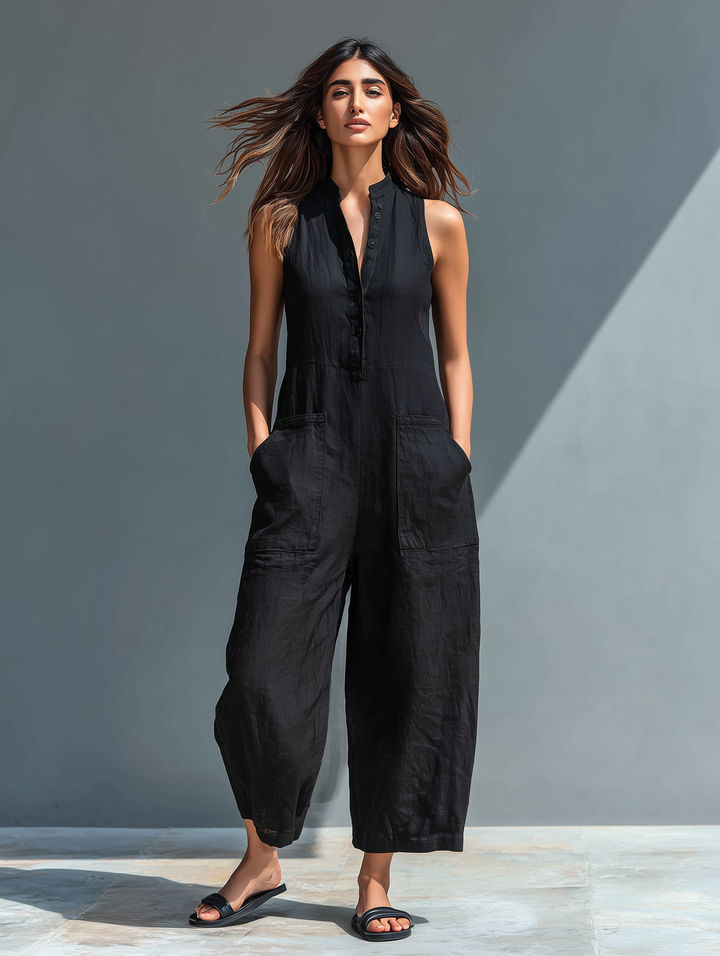 Claudia™  |  High Neck Sleeveless Jumpsuit