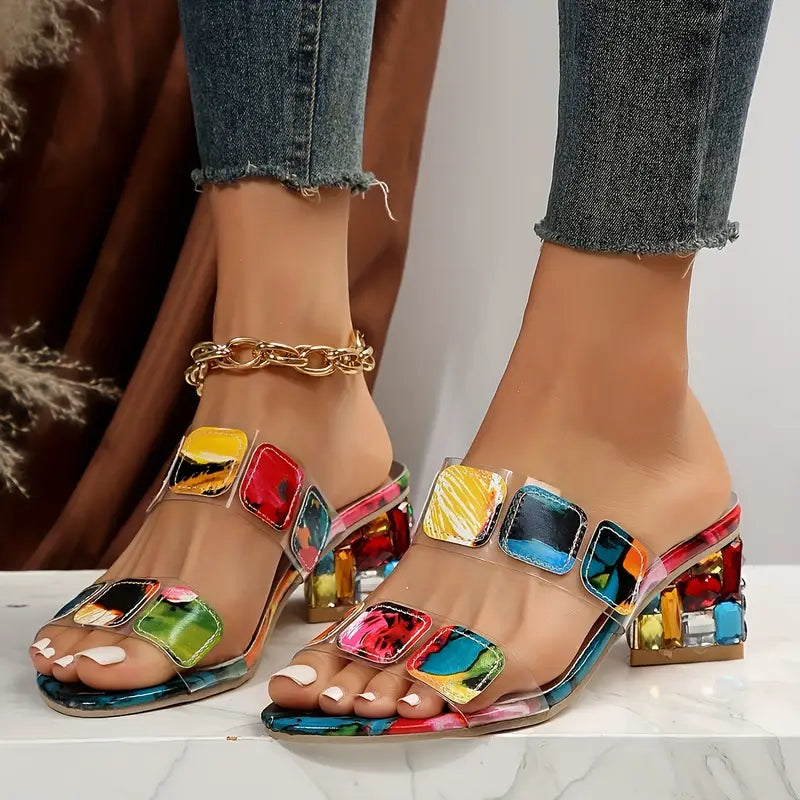 Colorful Sandals with Double Straps EB