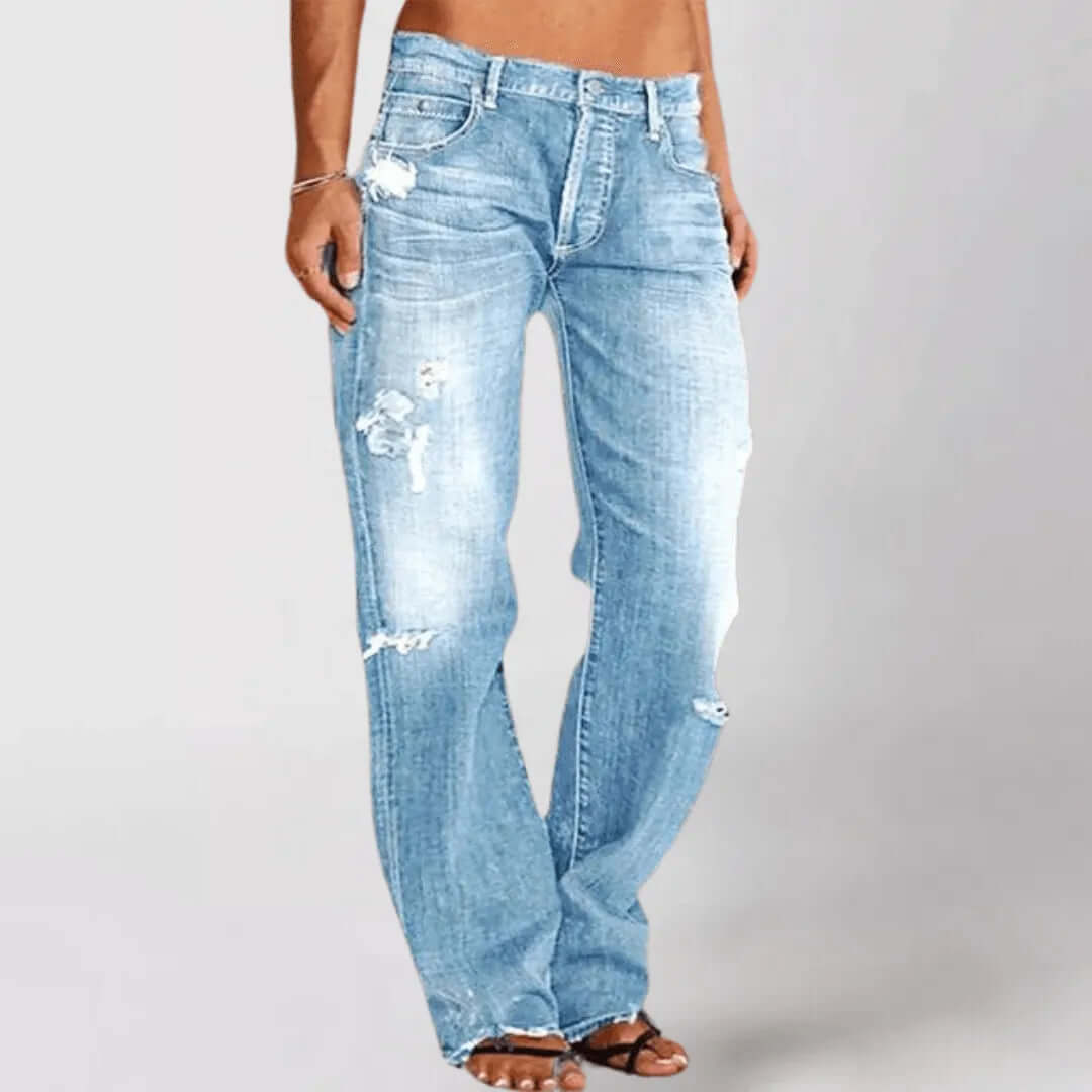 Women's Mid-Rise Bootcut Stretch Jeans, view 5 - Elena Harper