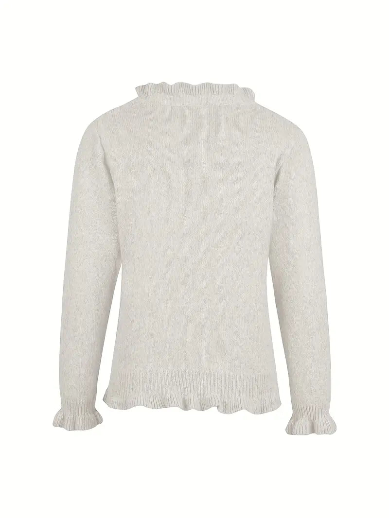 Hanifa Elegant Knit Cardigan with Buttons, view 5 - Elena Harper