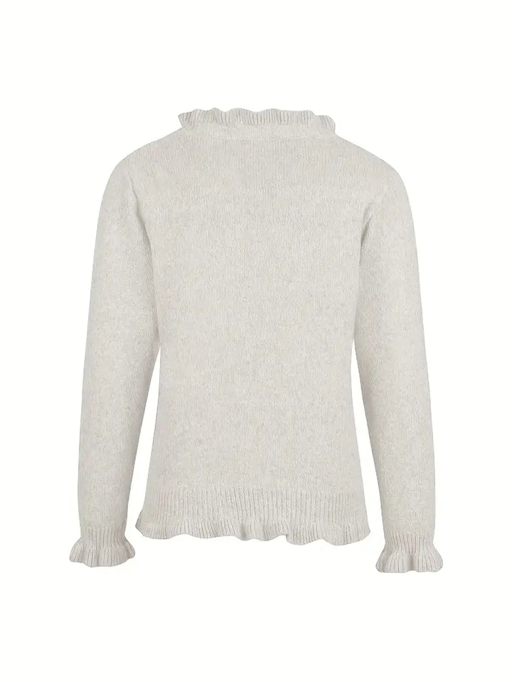 Hanifa Elegant Knit Cardigan with Buttons, view 5 - Elena Harper