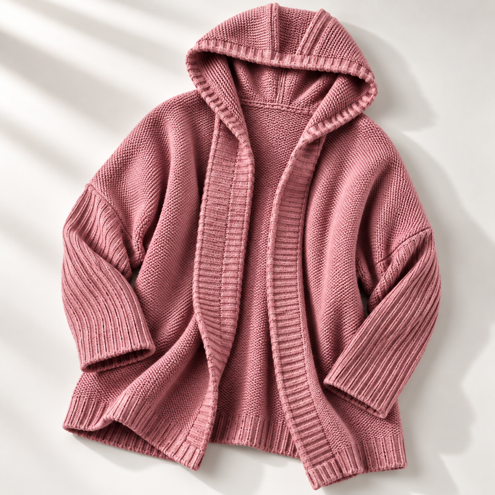 Women's Hooded Chunky Knit Longline Cardigan