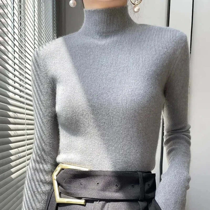 Women's Knitted Half Turtleneck Sweater