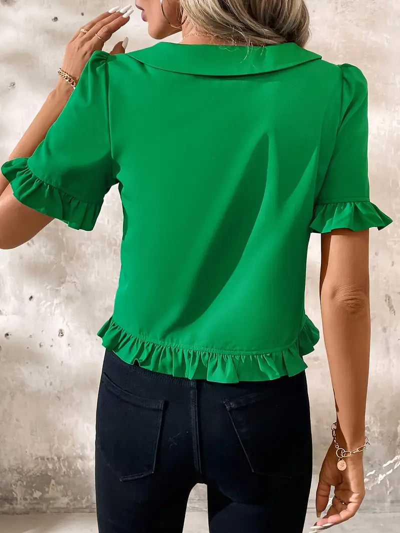 Foteini - Elegant Short Sleeve Blouse