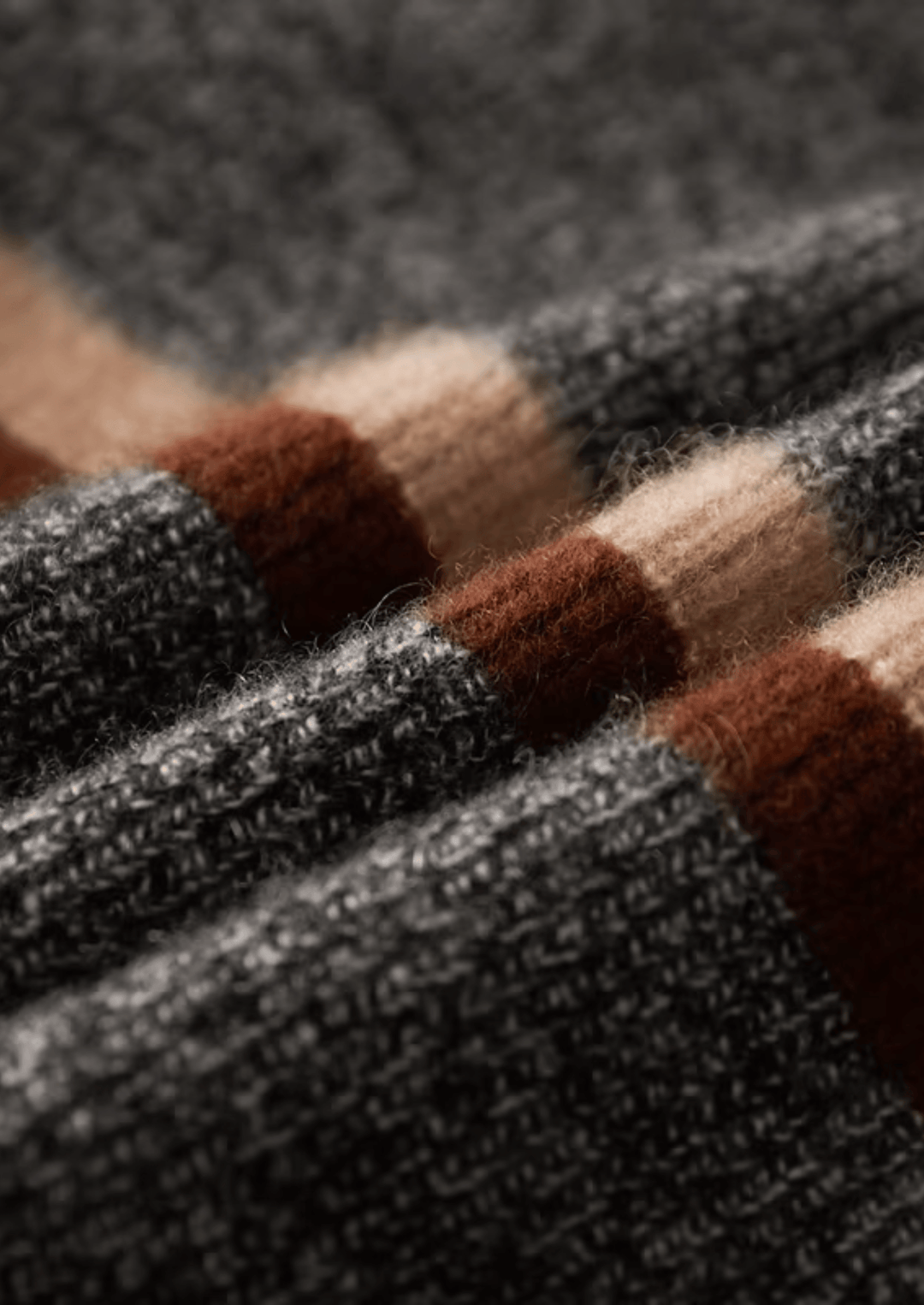 Emma & Rose cashmere striped zip cardigan — premium knitwear