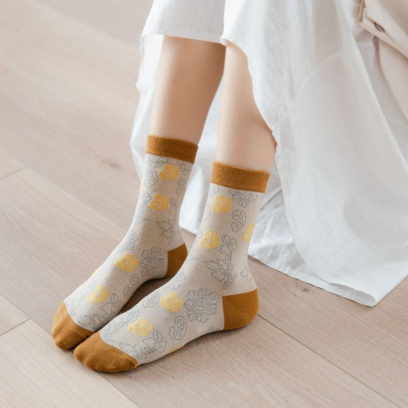 Set of 5 Pairs of Flower Socks, view 10 - Elena Harper