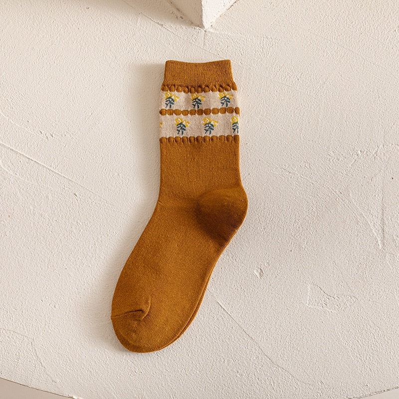 Set of 5 Pairs of Flower Socks