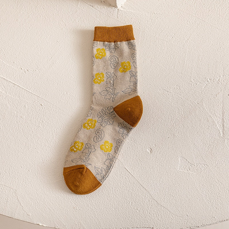 Set of 5 Pairs of Flower Socks, view 8 - Elena Harper